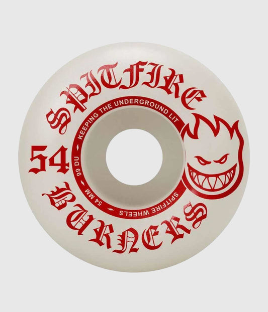Spitfire Burner White/Red Skateboard Wheel 54mm