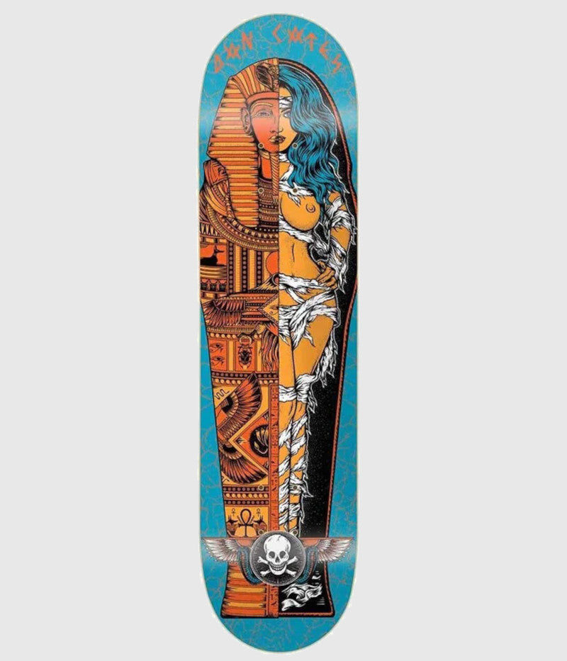 Death Skateboards Cates Mummy Blue Skateboard Deck 8.5"