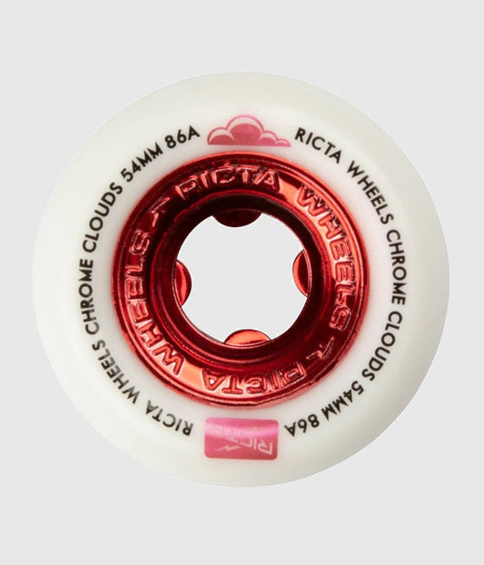 Ricta Chrome Clouds Red 86a Skateboard Wheels 54mm