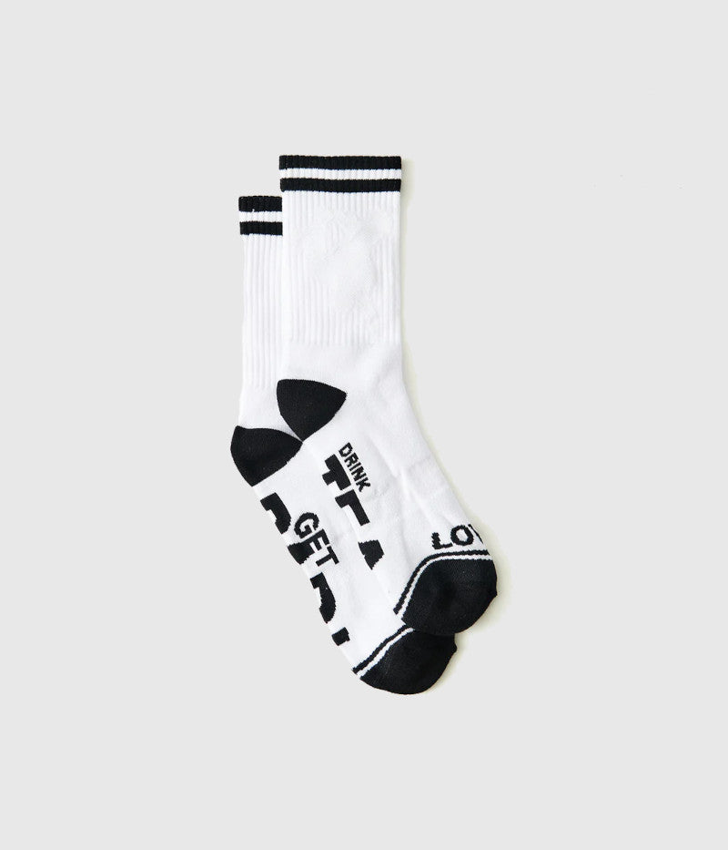 Lovenskate Drink Tea Get Rad Socks White/Black