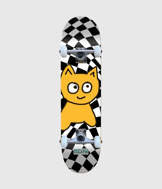 Meow Mariah Big Cat Checker Twist Complete Skateboard 7.75"