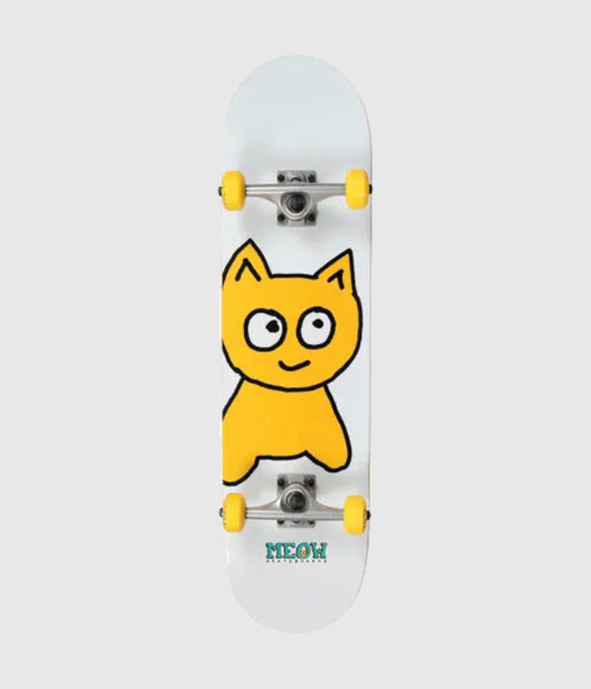 Meow Big Cat White Complete Skateboard 7.75"