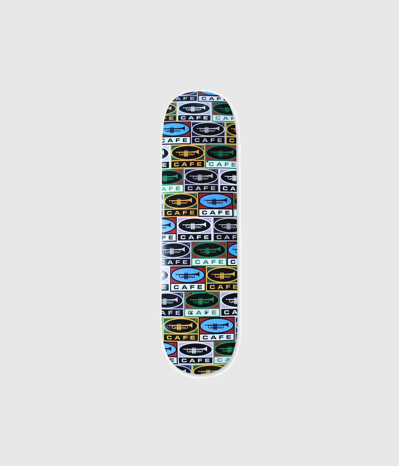 Skateboard Cafe Trumpet Collage Skateboard Deck 8.25"
