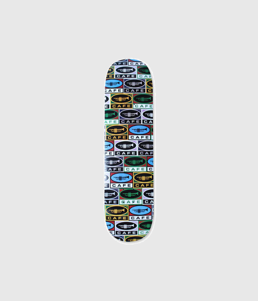 Skateboard Cafe Trumpet Collage Skateboard Deck 8.25"