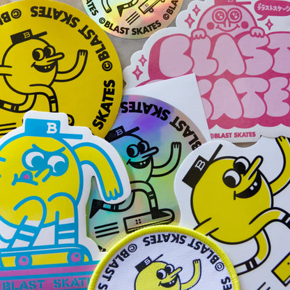 Blast Skates Mascot Logo Sticker pack With Patch