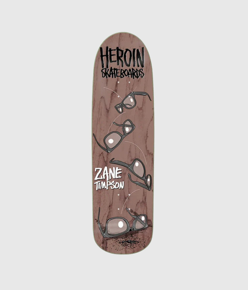 Heroin Skateboards Zane Timpson Glasses Deck 9"
