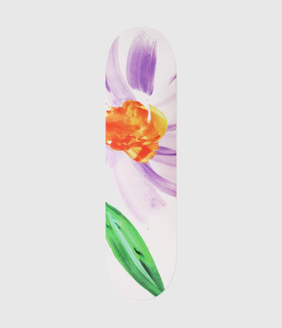Skateboard Cafe Floral White Skateboard Deck 8"
