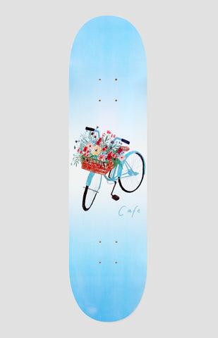 Skateboard Cafe Flower Basket Blue Skateboard Deck 8"