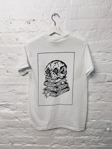 Lariatt X Alban Tattoo Co Skull T-Shirt White