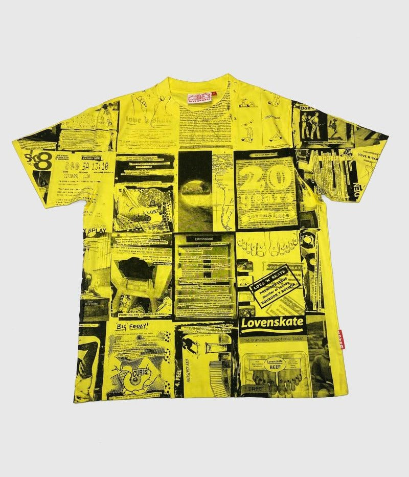 Lovenskate 20th Anniversary Zine Tee Yellow