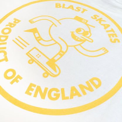 Blast Skates Round Logo Long Sleeve Tee White