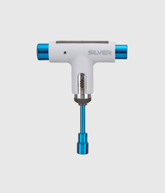 Silver T-Skate Tool - Blue/White