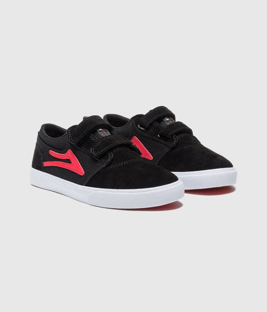 Lakai Griffin Kids Skate Shoes Black/Flame Suede
