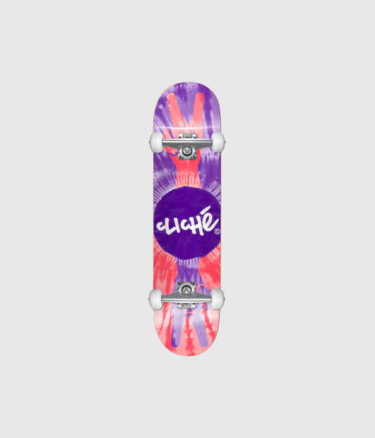 Cliché Skateboards Peace Purple Complete Skateboard 8"