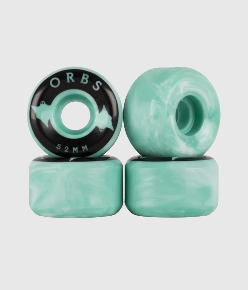 Orbs Specters Swirl Skateboard Wheel 52mm - White/Teal