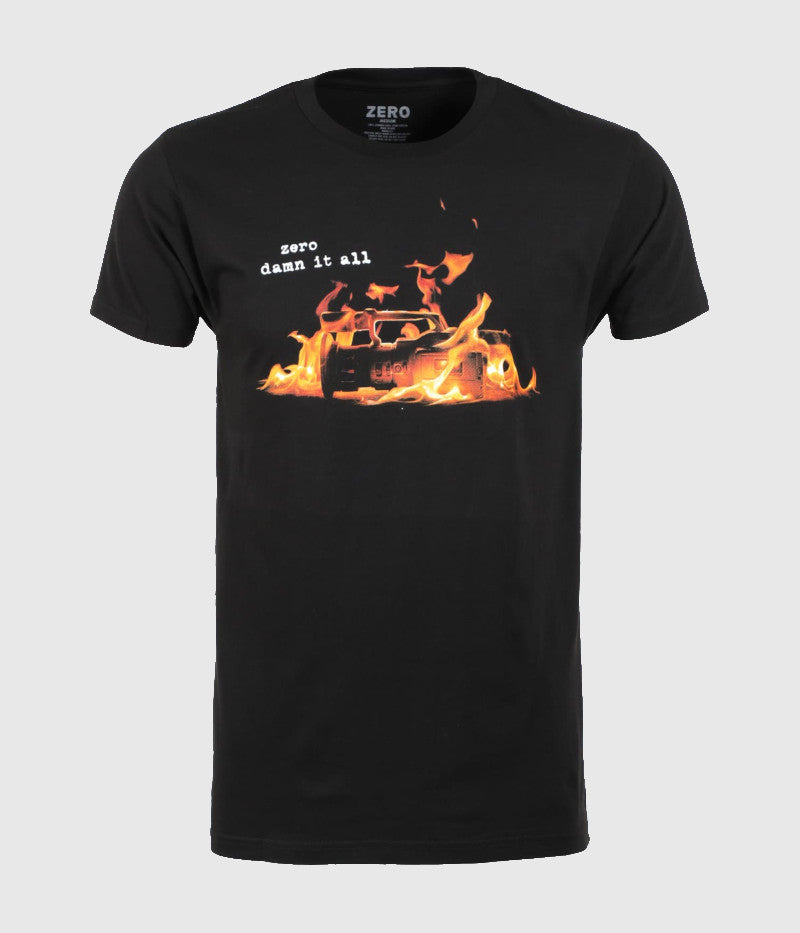 Zero 'Damn It All' Burning VX T-Shirt Black